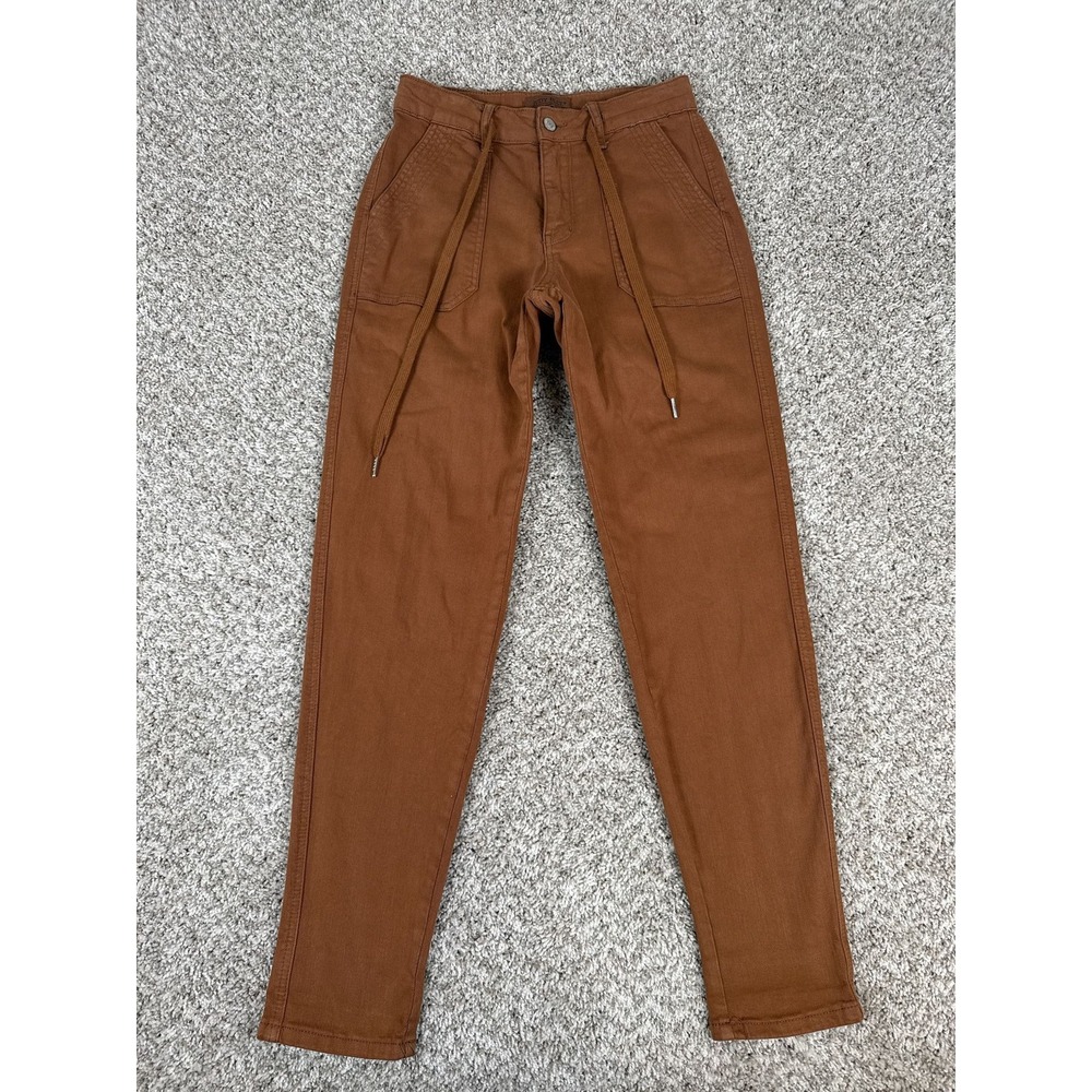 Judy Blue Jeans Womens 25 Brown Tapered Stretch Drawstring Utility Cargo Pants‎